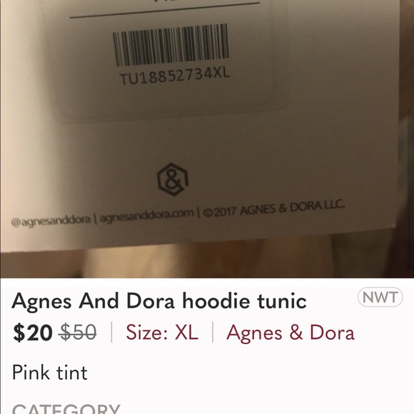 Agnes & Dora Hoodie Tunic XL NWT - Picture 2 of 4